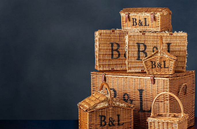 Christmas hampers built in the Bakers and Larners Food Hall, packed with Norfolk produce